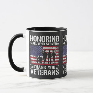 Thank You Veterans Patriotic Military Service Gift Mug