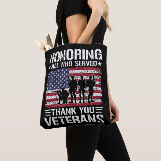 Thank You Veterans Patriotic Military Service Gift Tote Bag