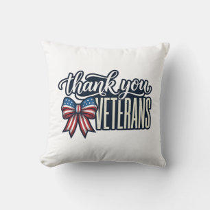 Thank You Veterans Patriotic Ribbon Vintage Shirt_ Cushion