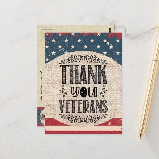 Thank You Veterans Postcard (Front/Back In Situ)