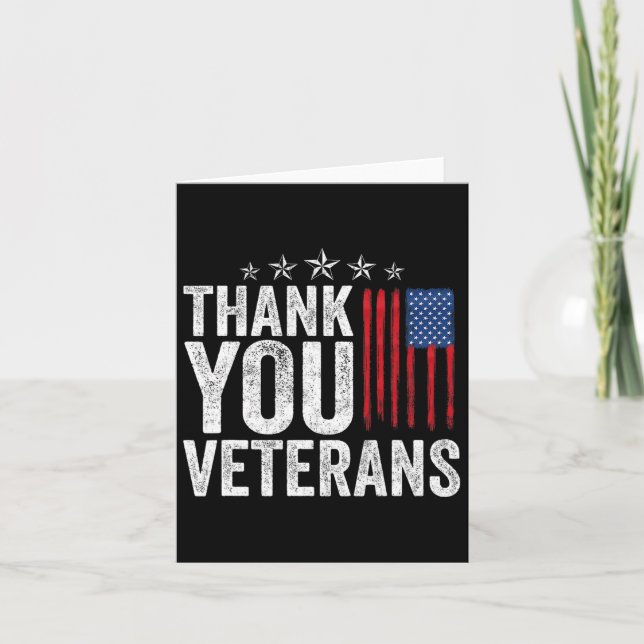 Thank You Veterans Service Patriot Veteran Day Ame Card (Front)