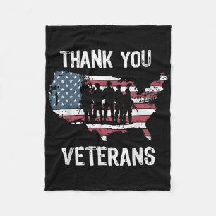 Thank You Veterans Soldier Memorial Day Saying Ame Fleece Blanket
