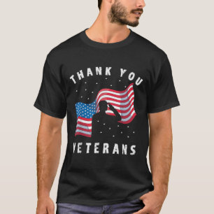Thank You Veterans Soldier Us Flag America Memoria T-Shirt
