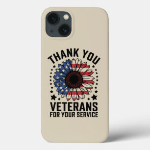 Thank You Veterans Sunflower Military Veterans Day iPhone 13 Case
