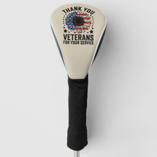 Thank You Veterans Sunflower Military Veterans Day Golf Head Cover