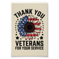 Thank You Veterans Sunflower Military Veterans Day