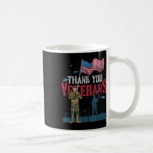 Thank You Veterans Us Flag Patriotic Soldier Memor Coffee Mug