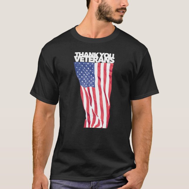 Thank You Veterans Us Military Service Usa Pride P T-Shirt (Front)