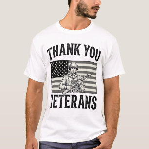 Thank You Veterans Vintage Flag Soldier Shirt Desi