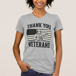 Thank You Veterans Vintage Flag Soldier Shirt Desi
