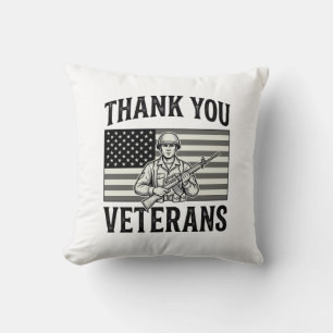 Thank You Veterans Vintage Flag Soldier Shirt Desi Cushion