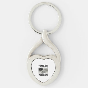 Thank You Veterans Vintage Flag Soldier Shirt Desi Key Ring