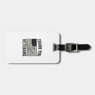 Thank You Veterans Vintage Flag Soldier Shirt Desi Luggage Tag