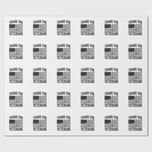 Thank You Veterans Vintage Flag Soldier Shirt Desi Wrapping Paper