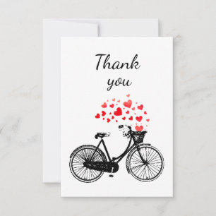 Thank You Vintage Bike Love Hearts Card