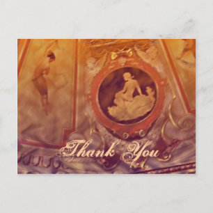 Thank You Vintage cameo orange Postcard