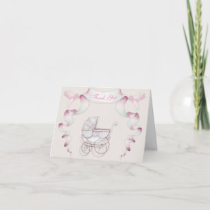 Thank You Vintage Carriage Ivory Pink Gingham
