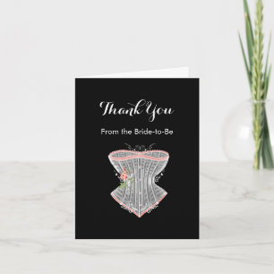 Thank You Vintage Corset Personal Bridal Shower Card