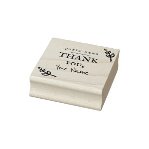 Thank You Vintage Distressed Handwriting Rustic Rubber Stamp