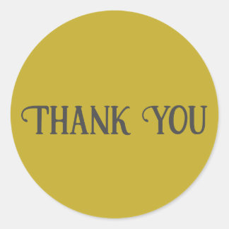 Thank You Vintage Gold Solid Colour Plain Classic Round Sticker
