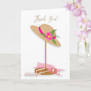 Thank You, Vintage Hat on Hat Stand Card