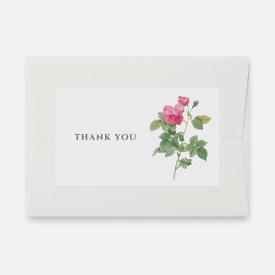 Thank You Vintage Pink Rose Botanical Rectangular Sticker