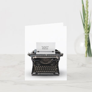 Thank You vintage typewriter Card