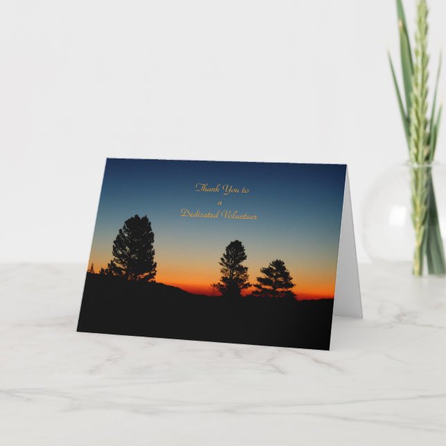 Thank You Volunteers Greeting Card, Sierra Sunrise (Front)