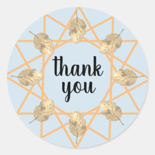 Thank You Watercolor Botanical Modern Foliage  Classic Round Sticker