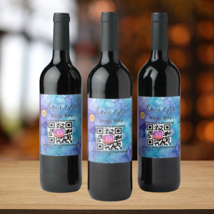 Thank You Watercolor Business Instagram Qr Code Wine Label