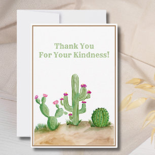 Thank You Watercolor Cactus In Desert