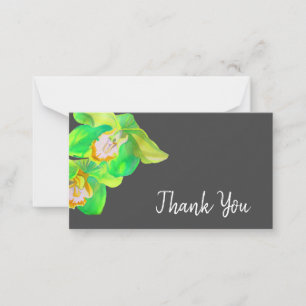 Thank You watercolor floral orchid art Card
