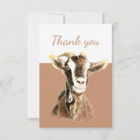 Thank You Watercolor Goat Farm Animal Art
