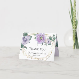 Thank You   Watercolor Lavender Peonies Card