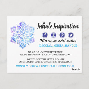 Thank You Watercolor Mandala Metaphysical Yoga Postcard