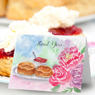 Thank You Watercolor Scones With Peonies Card