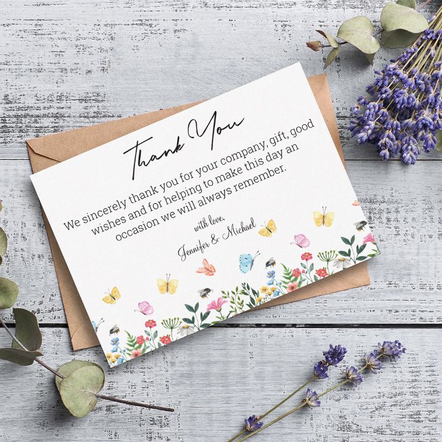 thank you watercolor summer botanical wedding  card (Creator Uploaded)