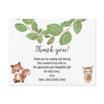 Thank You Watercolor Woodland Animals
