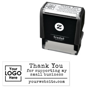 Thank You Website Custom Business Logo Self-inking Stamp