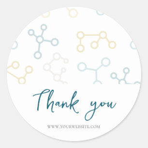 Thank You Website Professional Science Business Classic Round Sticker