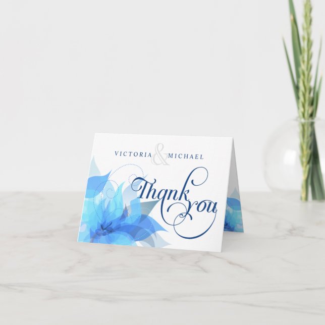 Thank You Wedding Abstract Floral Notecards (Front)