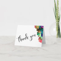 Thank You Wedding Black Type Colourful Watercolor