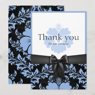 Thank you wedding blue floral invitation