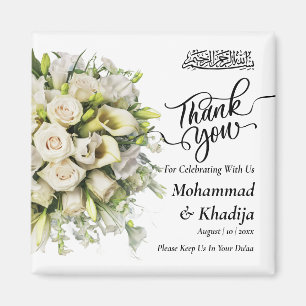 Thank You Wedding Bouquet Flower Nikah Walima Magnet
