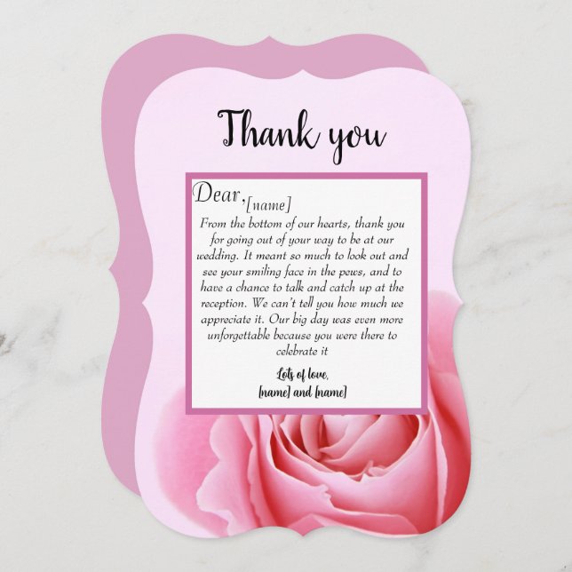 Thank you wedding card (Front/Back)