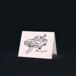 Thank you wedding card featuring just married car<br><div class="desc">Our "Just Married" Wedding Thank You Cards are a beautiful way to express your gratitude to your loved ones for being a part of your special day. Featuring an illustration of a "Just Married" car, these cards capture the romance and joy of your wedding day. Sending a heartfelt thank you...</div>