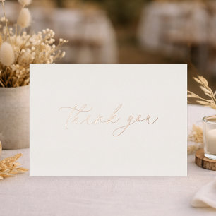 Thank You Wedding Card   Real Gold Foil
