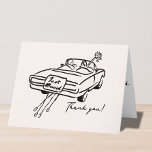 Thank you wedding card sketchy just married car<br><div class="desc">Our "Just Married" Wedding Thank You Cards are a beautiful way to express your gratitude to your loved ones for being a part of your special day. Featuring an illustration of a "Just Married" car, these cards capture the romance and joy of your wedding day. Sending a heartfelt thank you...</div>