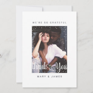 Thank You Wedding Christmas Holiday Photo Card