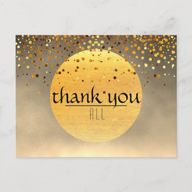 Thank You Wedding  Confetti Glitter Sunset Moon Postcard (Front)